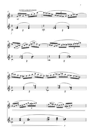 Châle tissé d'argent, esquisse pour flute et guitare