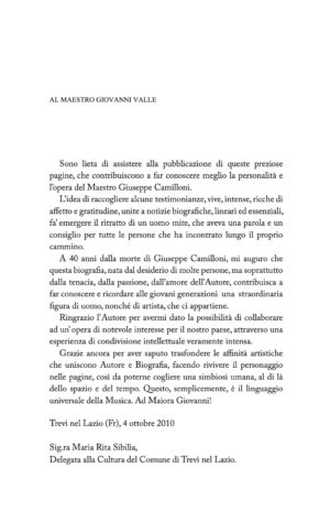 Giuseppe Camilloni, musicista