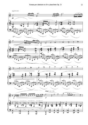 Sonata per Cl in Si b e Pf op. 21