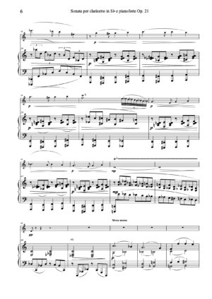 Sonata per Cl in Si b e Pf op. 21