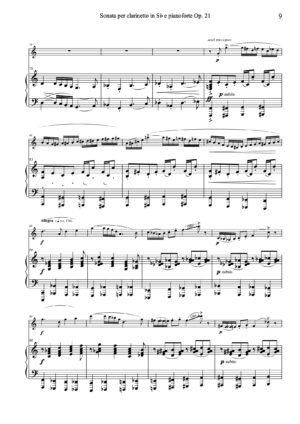 Sonata per Cl in Si b e Pf op. 21