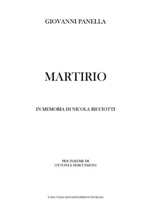 Martirio, in memoria di Nicola Ricciotti