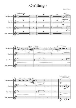 On Tango - Quintet for Piano and Saxophone Quartet (Rev. Luca Cecconi)